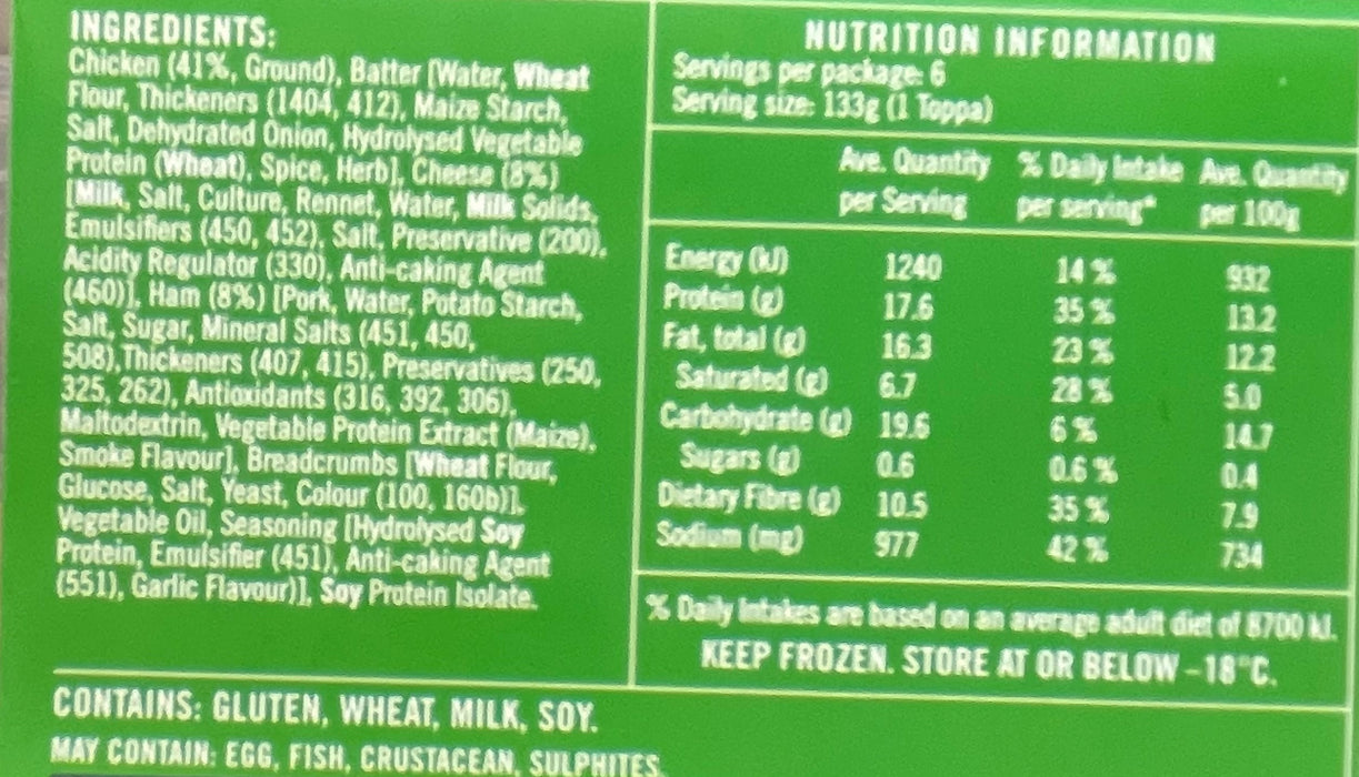 Leader Chicken Cordon Bleu Toppas