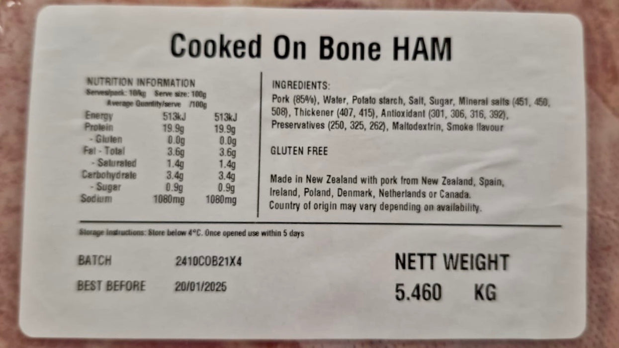 Ham on the Bone - Half - Butt End - 6.12kg