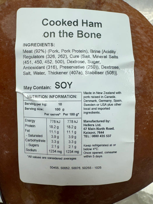 Ham on the Bone - Half - Butt End - 4.47kg