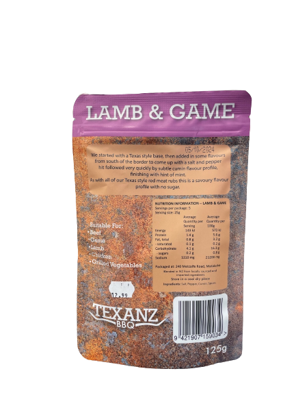 TEXANZ BBQ Rub/Seasoning - Lamb & Game