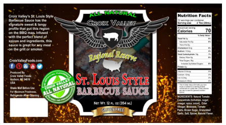 Croix Valley - St Louis Style Barbecue Sauce